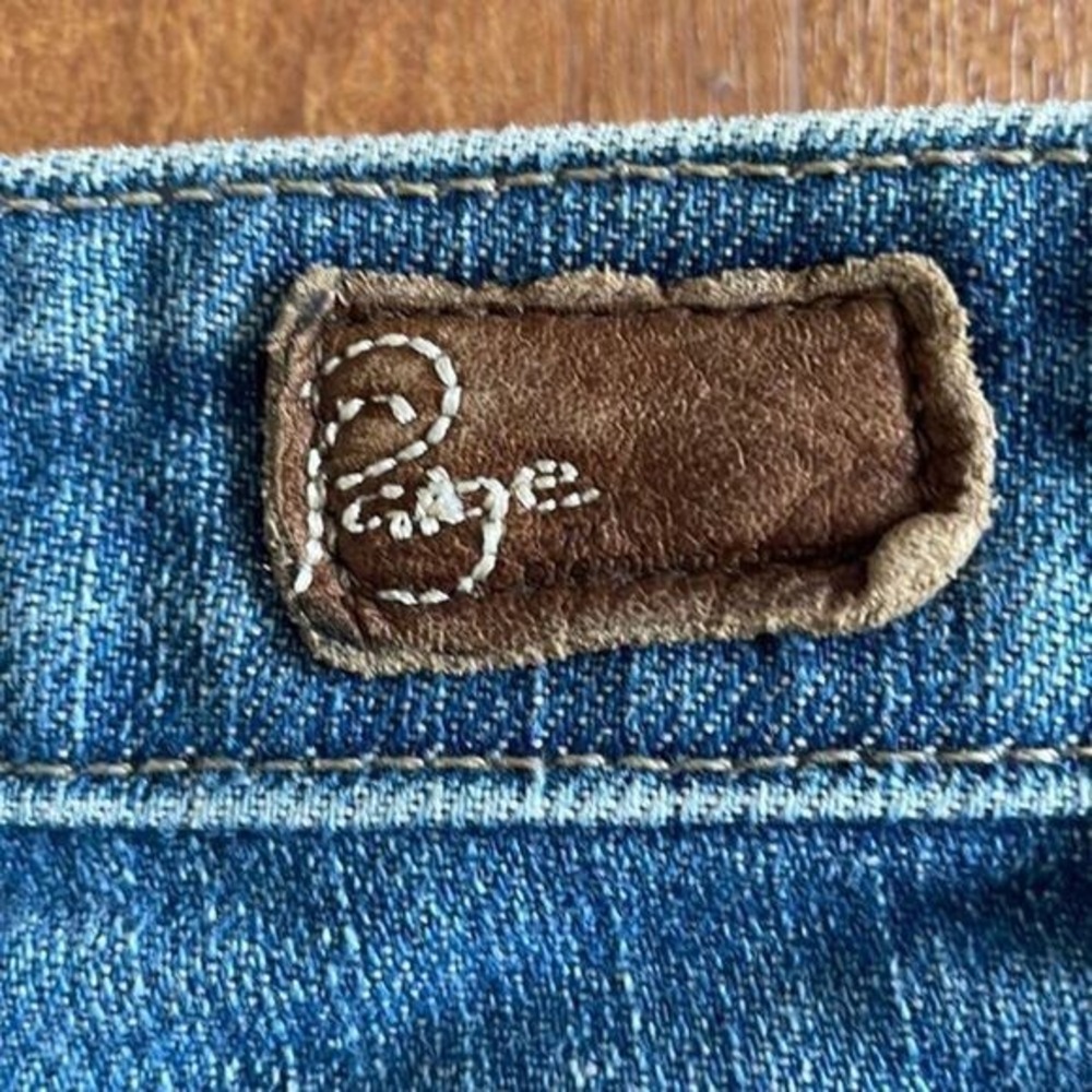 Paige Premium Denim Women 29 Blue Cut Off Jean Shorts Frayed Hem Low Rise